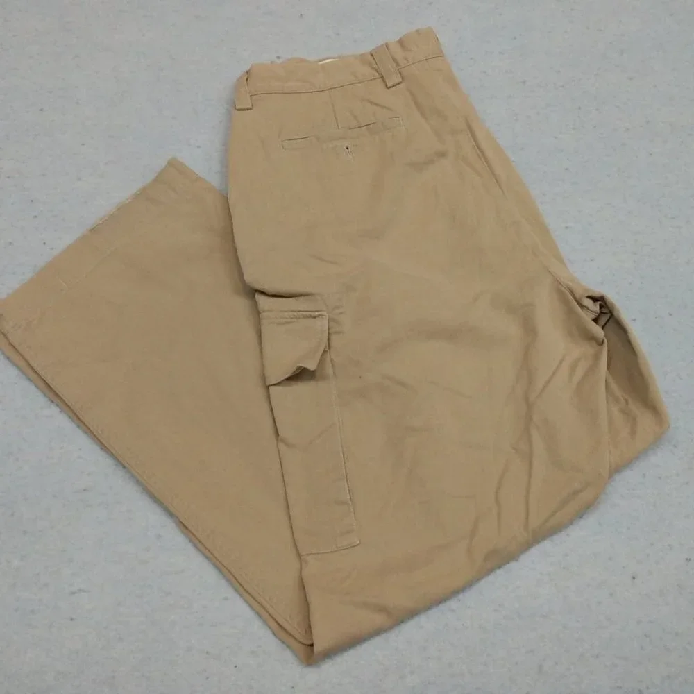 Wide Leg Khaki Cargo Pants - Nautica